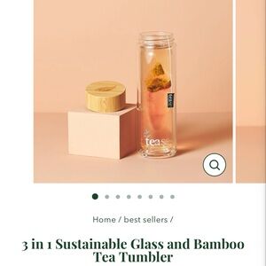 Tease tea glass tumbler NIB